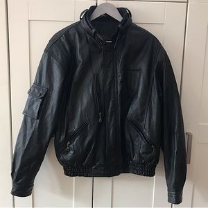 Vintage Leather Bomber Jacket